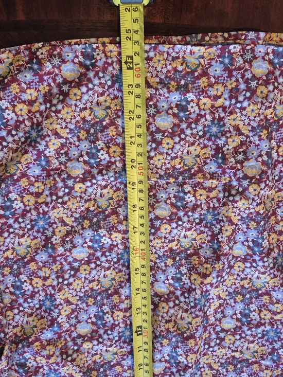 Vintage Floral Button-Up Blouse Size 8 | Cottagecore Burgundy Multi-Color Shirt - Picture 8 of 10